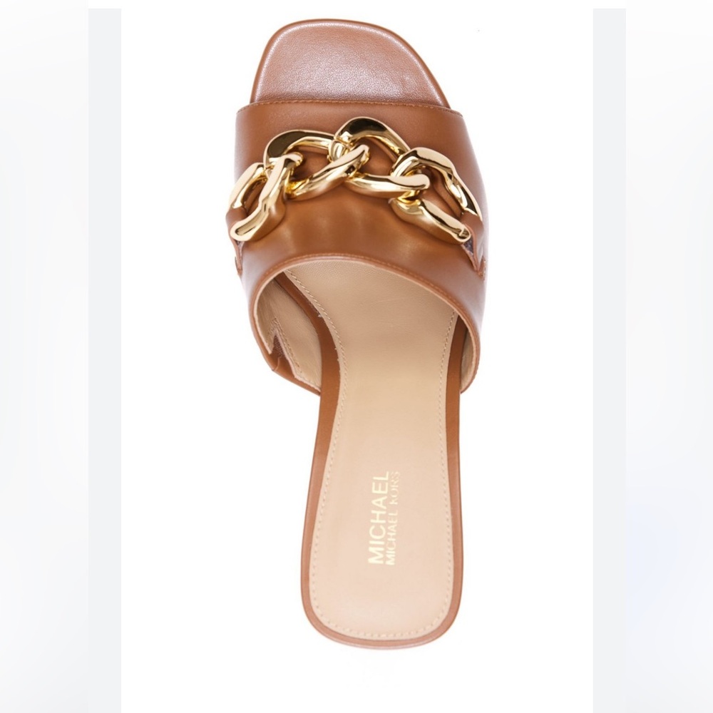 Michael Kors Chain-Detailed Block Mule Sandals | size 9.5